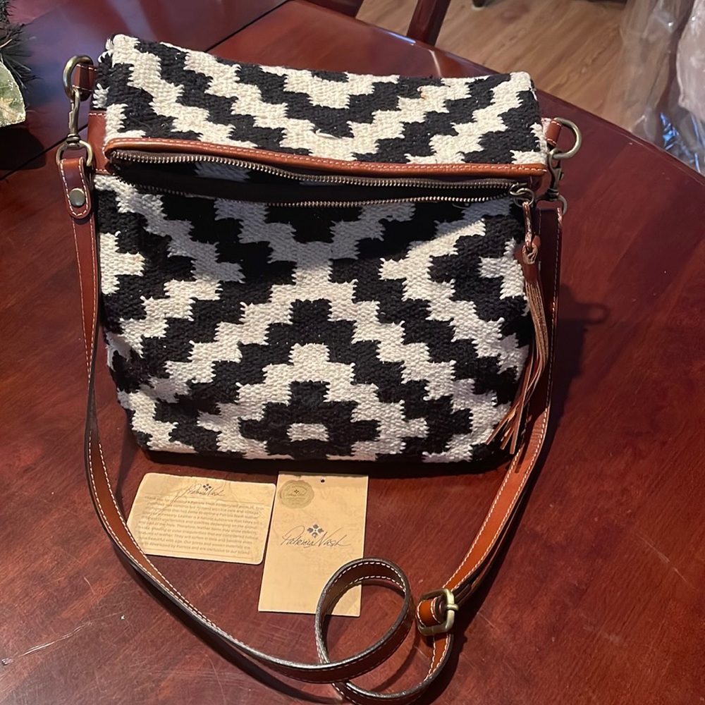 Pre loved Patricia Nash Crossbody and backpack black and white handbag